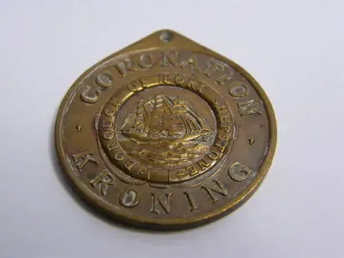 1953 Crowning of Queen Elizabeth 2 medallion - Borough of Port Shepstone - Scarce