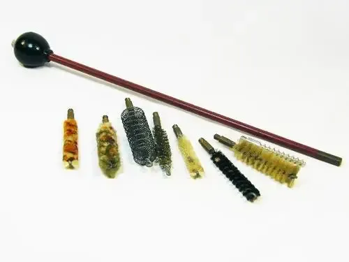 Vintage hand firearm cleaning tool - rod with 8 different bits