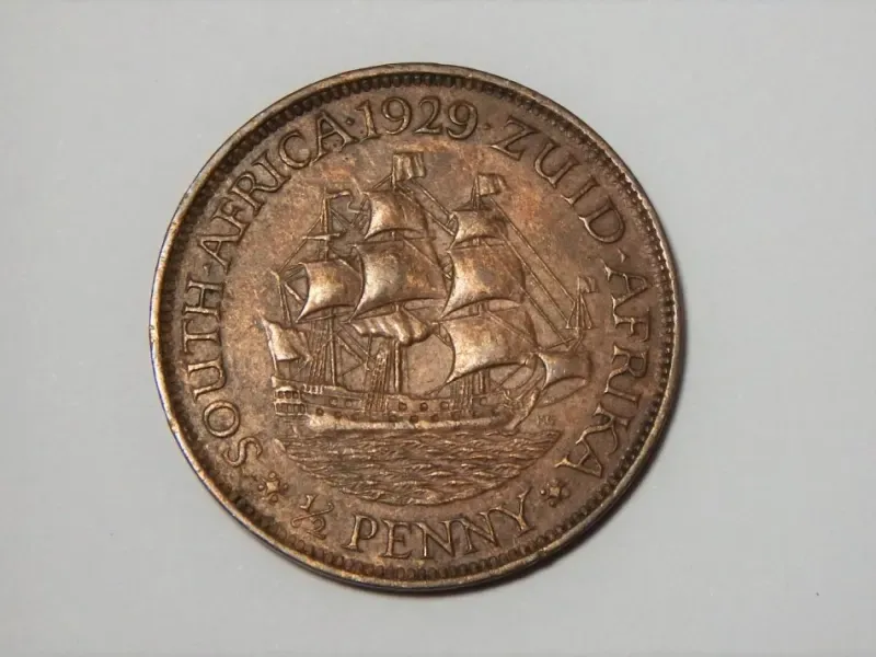1929 SA Union half penny - XF +