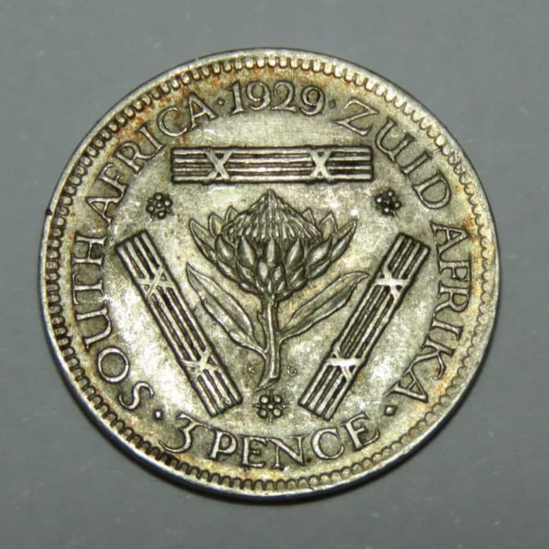 1929 SA Union 3d three pence AU