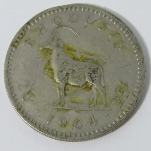 Rhodesia 1964 Error coin - major flaw obverse