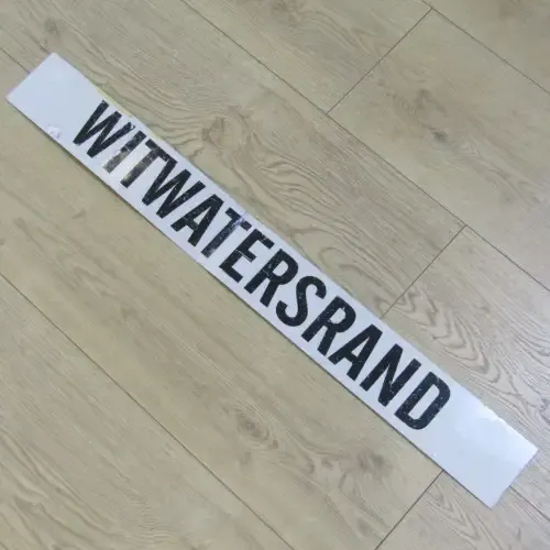 Vintage Witwatersrand metal transport sign - possibly for bus or train - 90 x 10cm