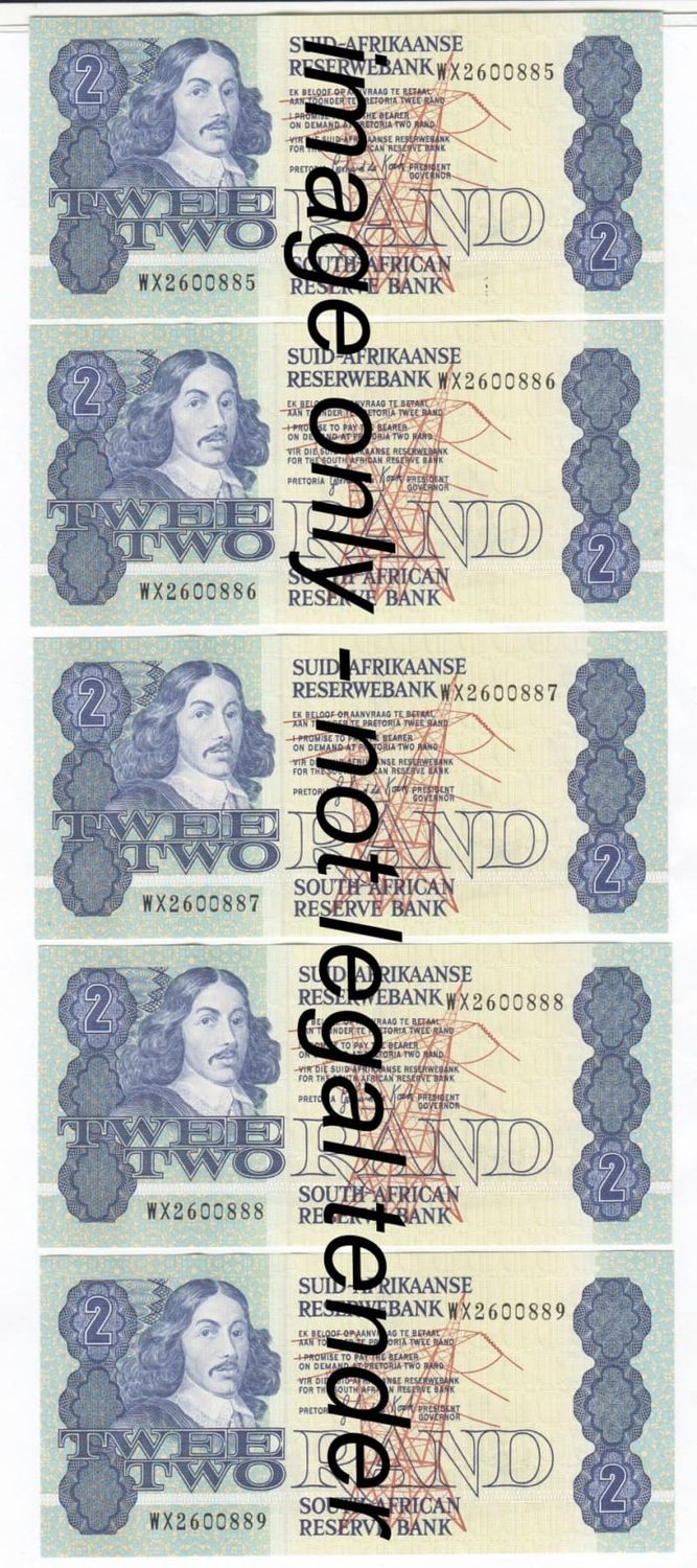 Lot of 10 x R2 replacement notes with consecutive numbers WX series