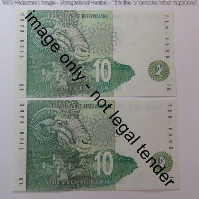Mboweni First Issue lot of 4 uncirculated R10 banknotes