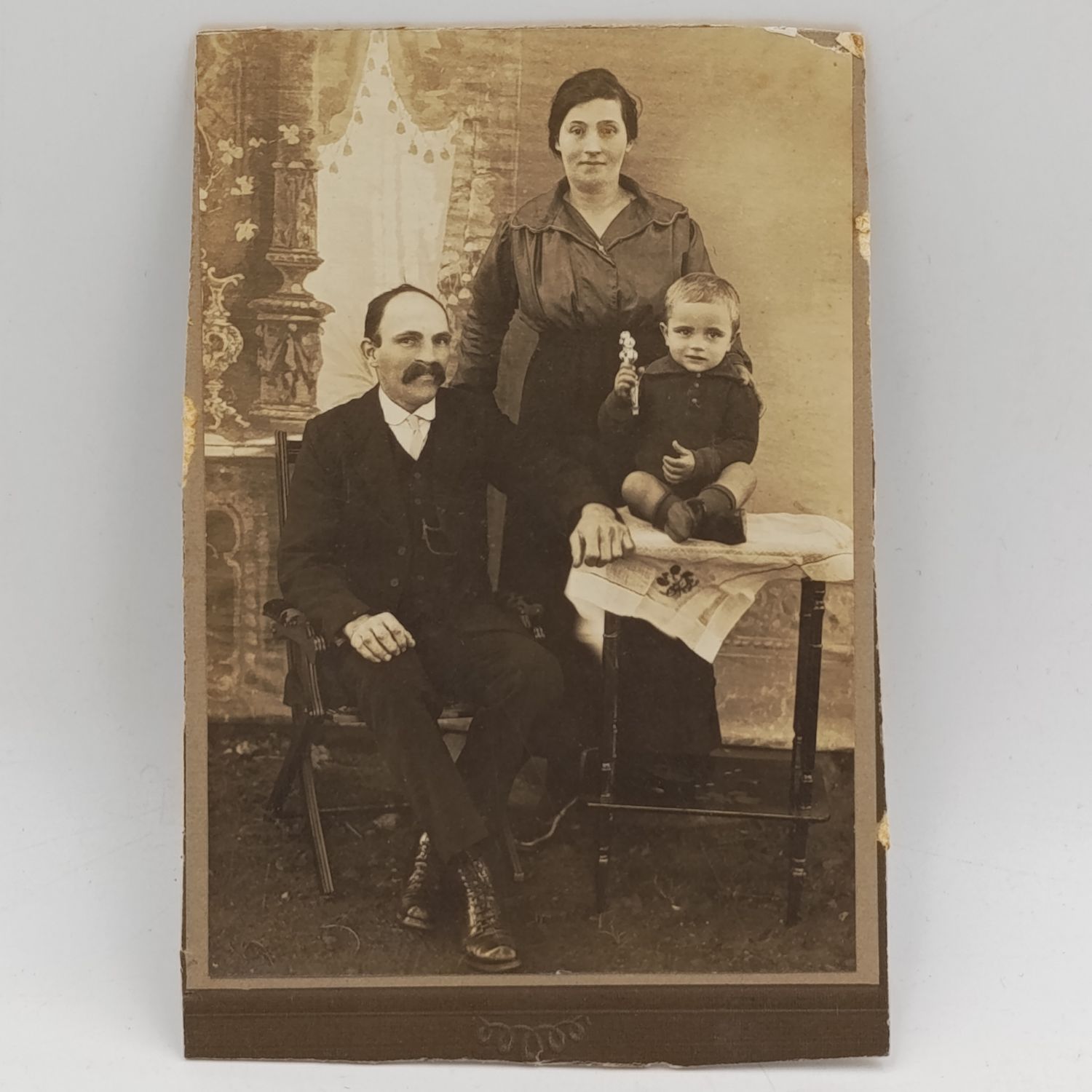Photo titled Oom Jurie, Tannie Miemmie &amp; Pietie. Probably Van Wyk or Beukes