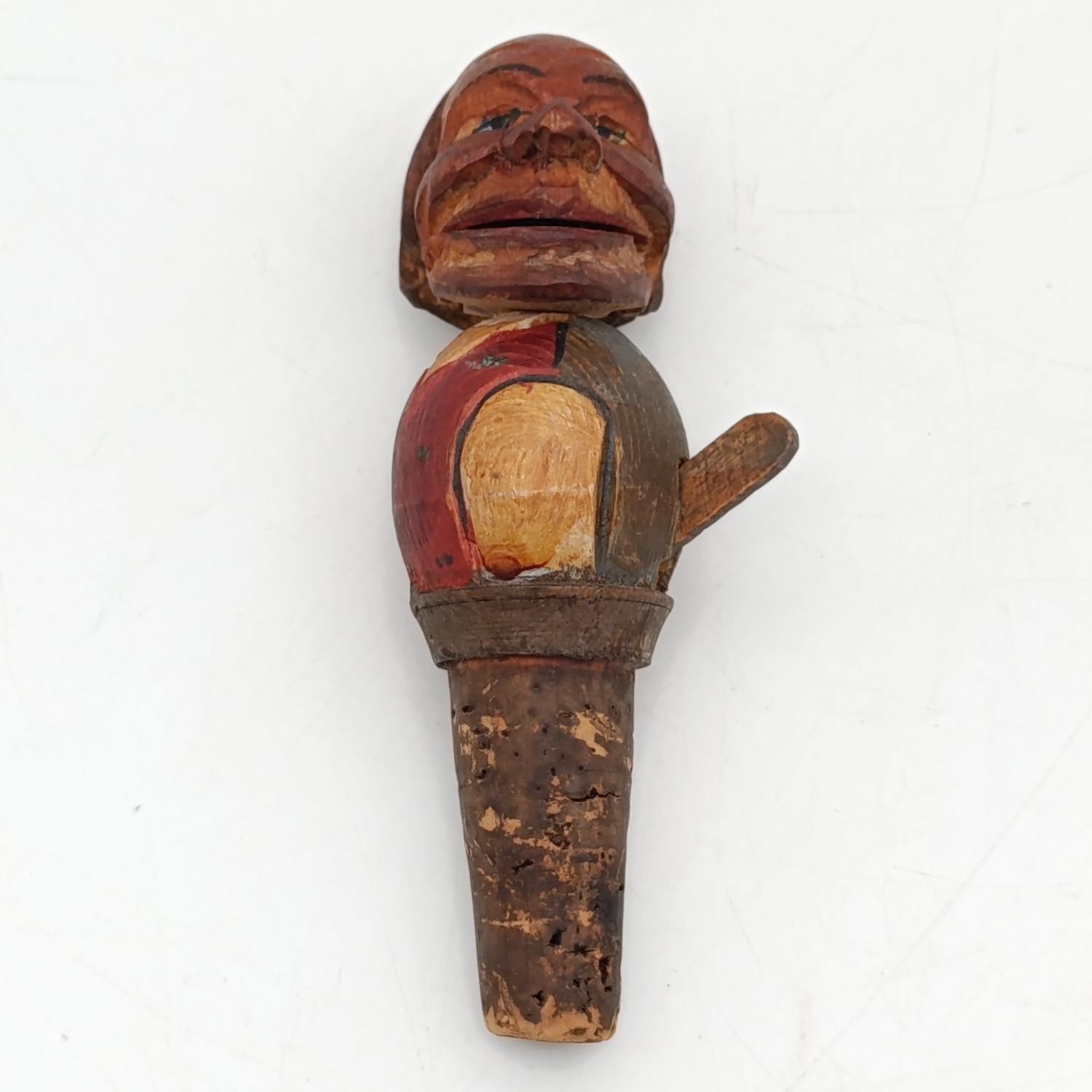 Vintage Wooden carved mechanical wine stopper