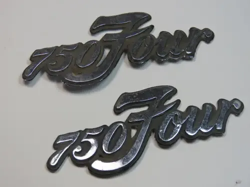Vintage Honda 750 Four motorcycle badges pair - Rare - Plastic
