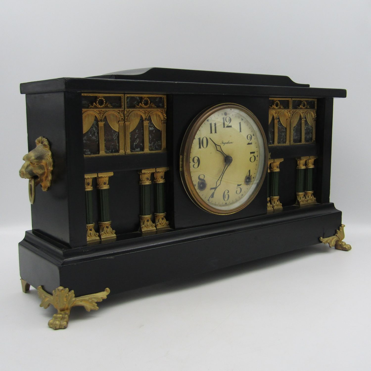 Antique Ingraham Palace mantel clock - excellent condition