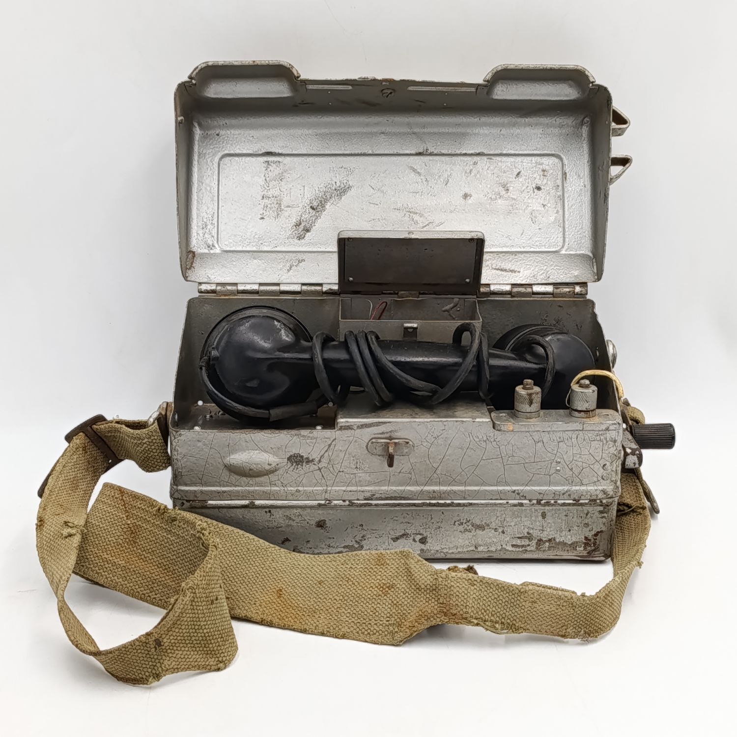 Old SADF Field telephone with shoulder Strap