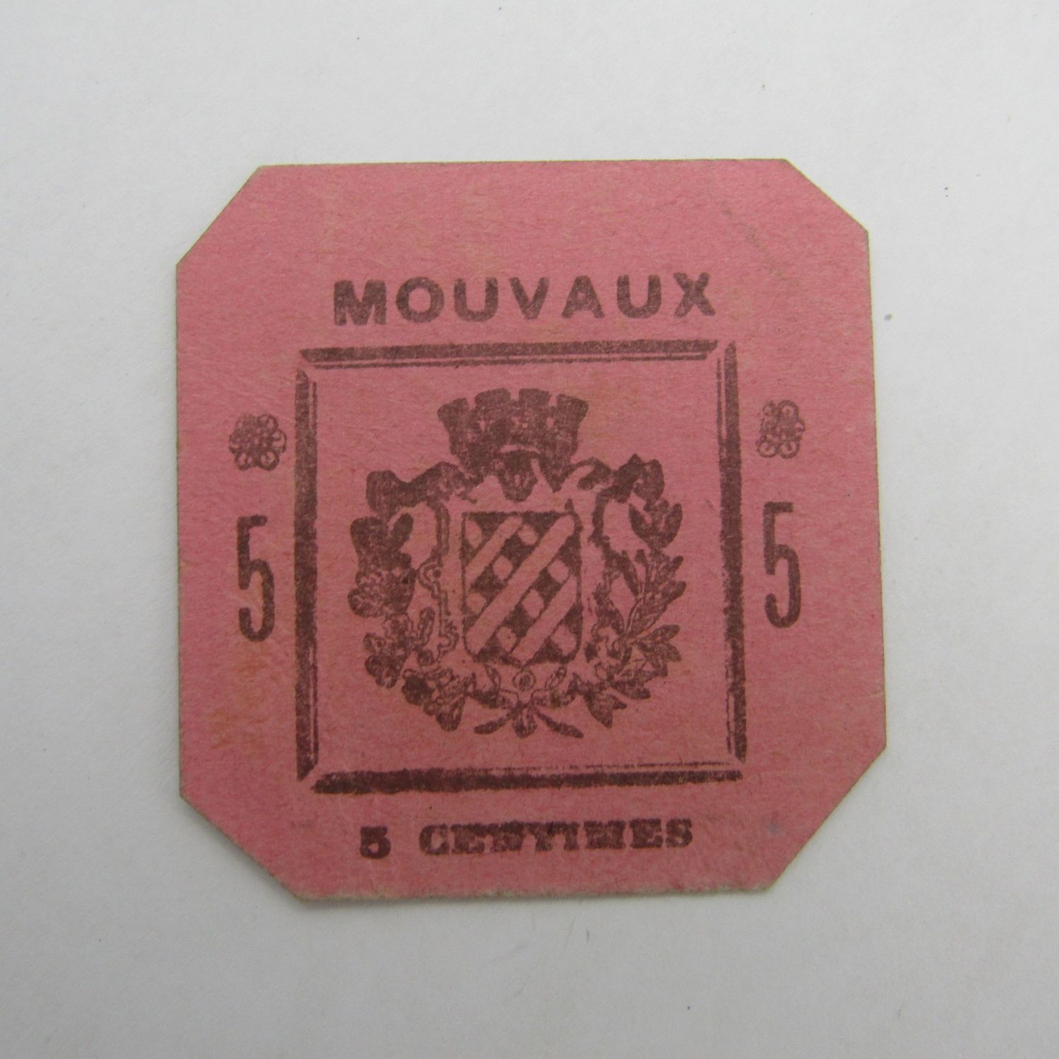 French Mouvaux 5 centemis banknote token