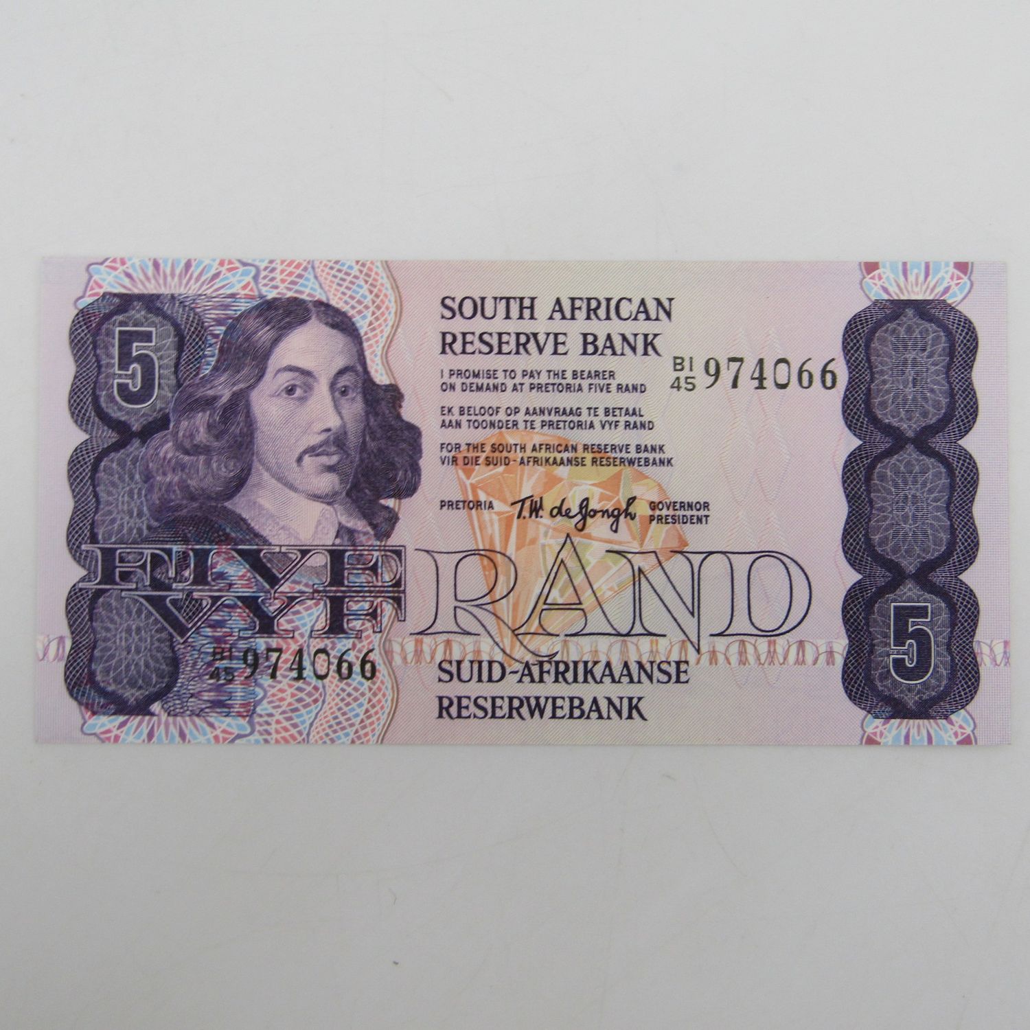 TW de Jongh 1978 4th Issue R5 note - uncirculated