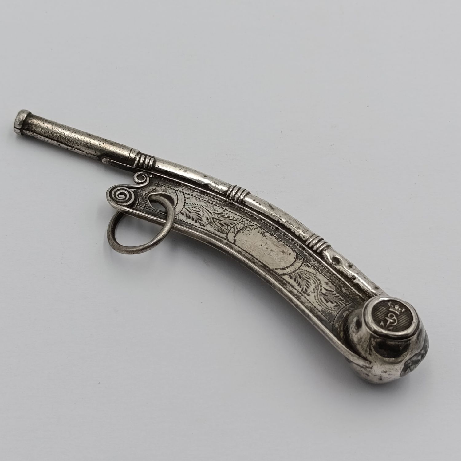 Antique Victorian silver Bosuns whistle for Royal Navy - Birmingham 1850 hallmark