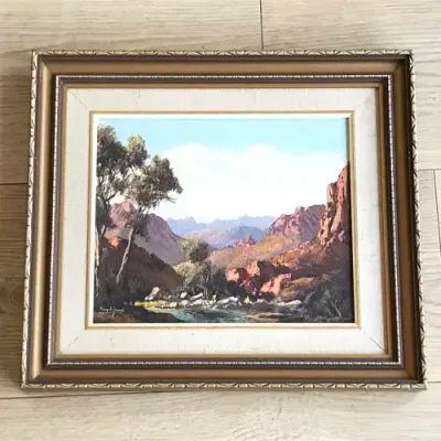 Original Tinus de Jongh landscape oil painting - frame 43 x 38 &amp; painting 28,5 x 23,5cm