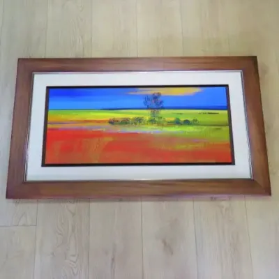 Derric van Rensburg Overberg landscape - Size with frame 72 x 123 cm - Size without frame 39 x 89 cm