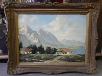 Original Johan Oldert 1956 oil painting - Artwork: 54.5cm x 39.5cm, Frame: 72cm x 57cm