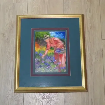 Sonja Meyer Painting framed - One of SA&#39;s top artists - Size with frame 55 x 46 cm - Painting size 28 x 20 cm