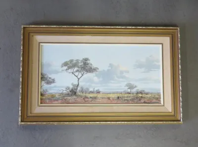 Francois Badenhorst landscape painting - Size with frame 48 x 78 cm - Size without frame 29 x 59 cm