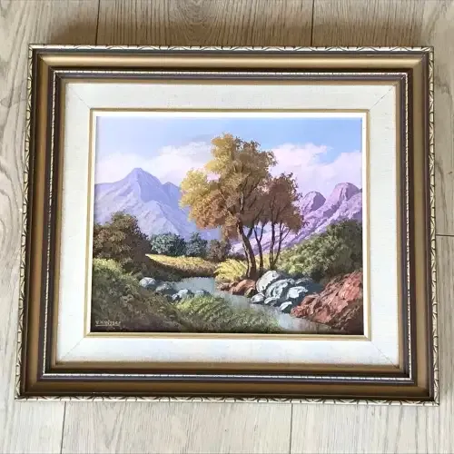 Victor N Visser oil painting landscape - frame 43 x 38,5cm and painting 29 x 23,5cm