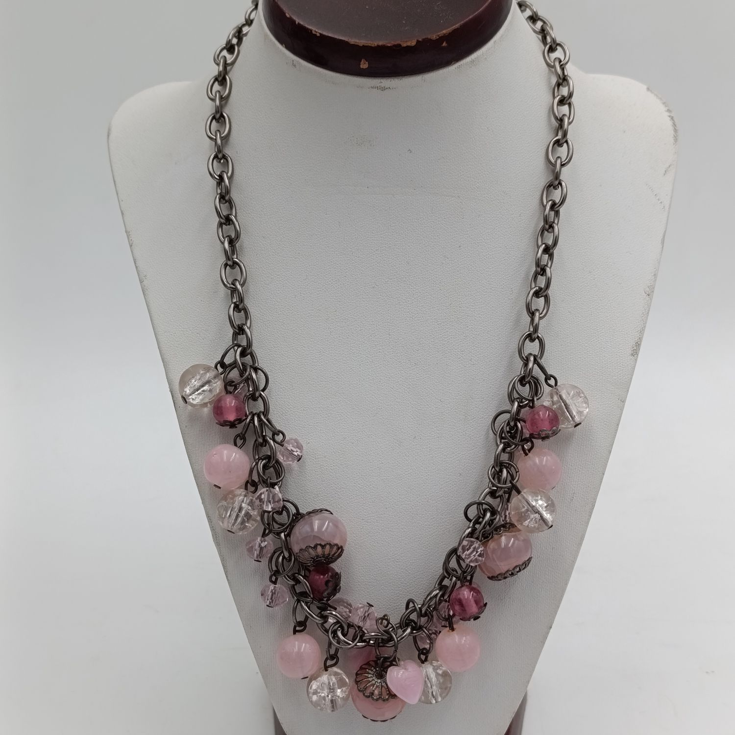 Pink Crystal beads necklace - length 46cm