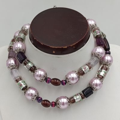Venetian glass beads necklace - length 61cm
