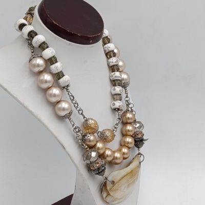 Troll beads necklace with shell - length 70cm