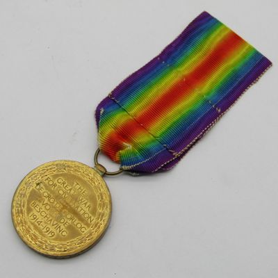 WWI Victory medal issued to Pte. D.G. Glenister 1st SA Infantry