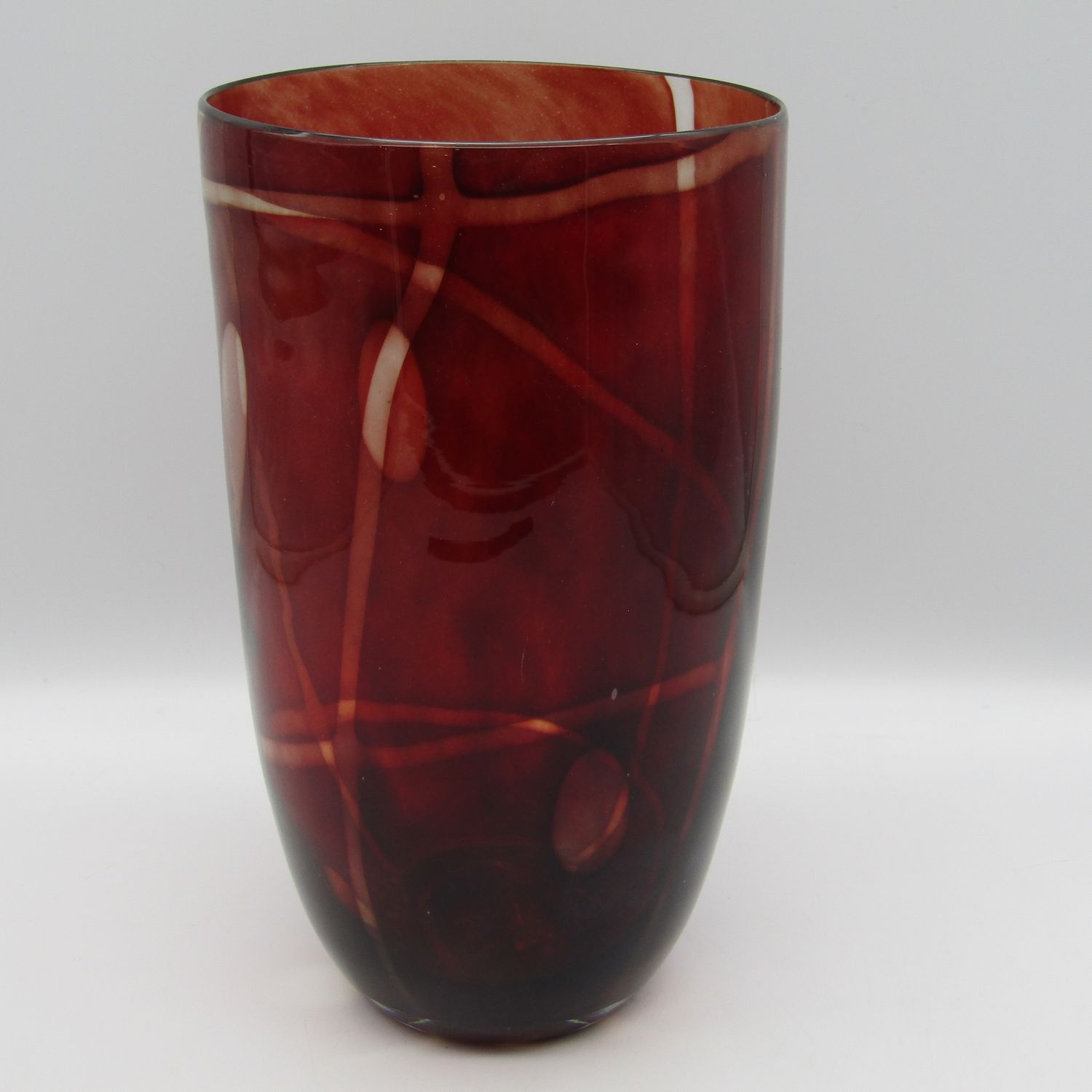 Vintage Murano red glass vase - 31cm
