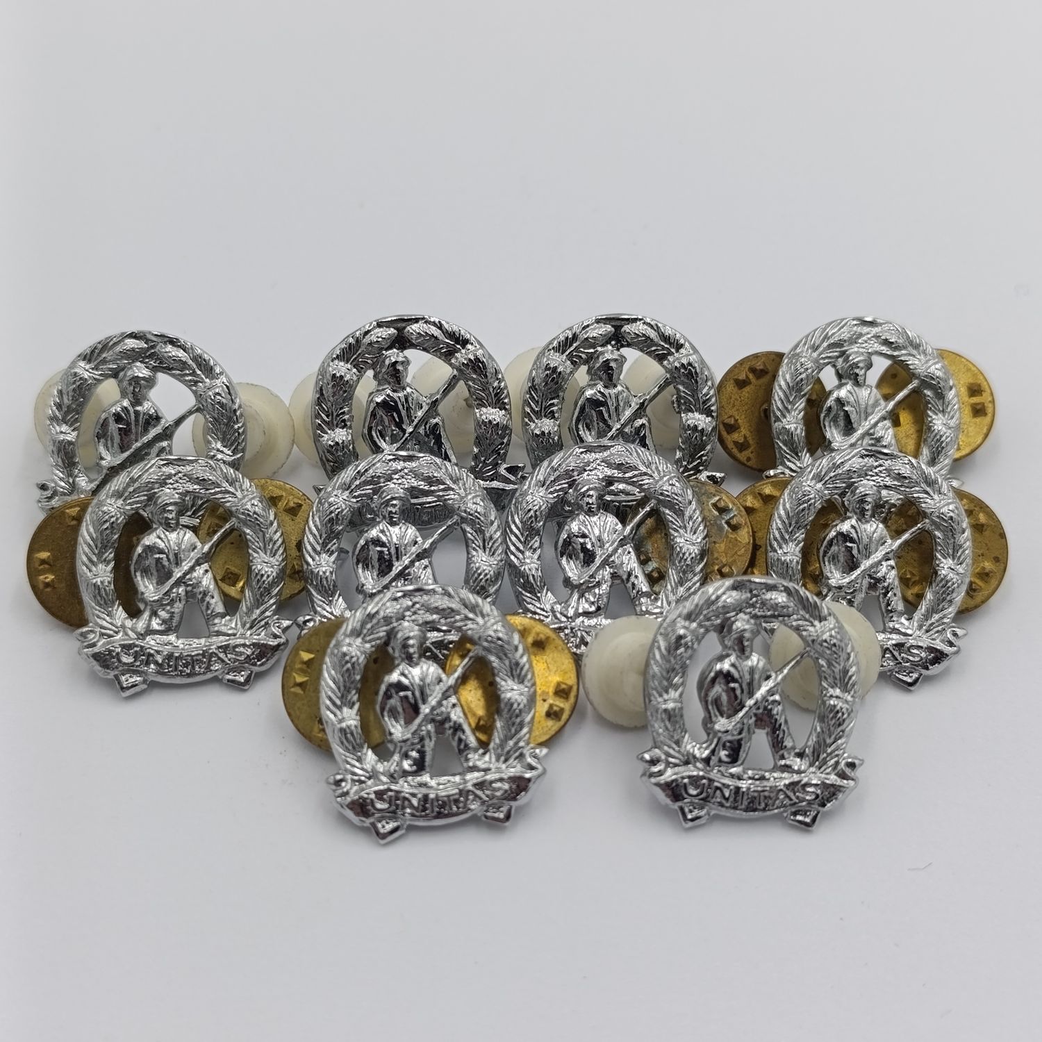 Lot of 10 SA Army Commando mess dress collar badges - right hand side