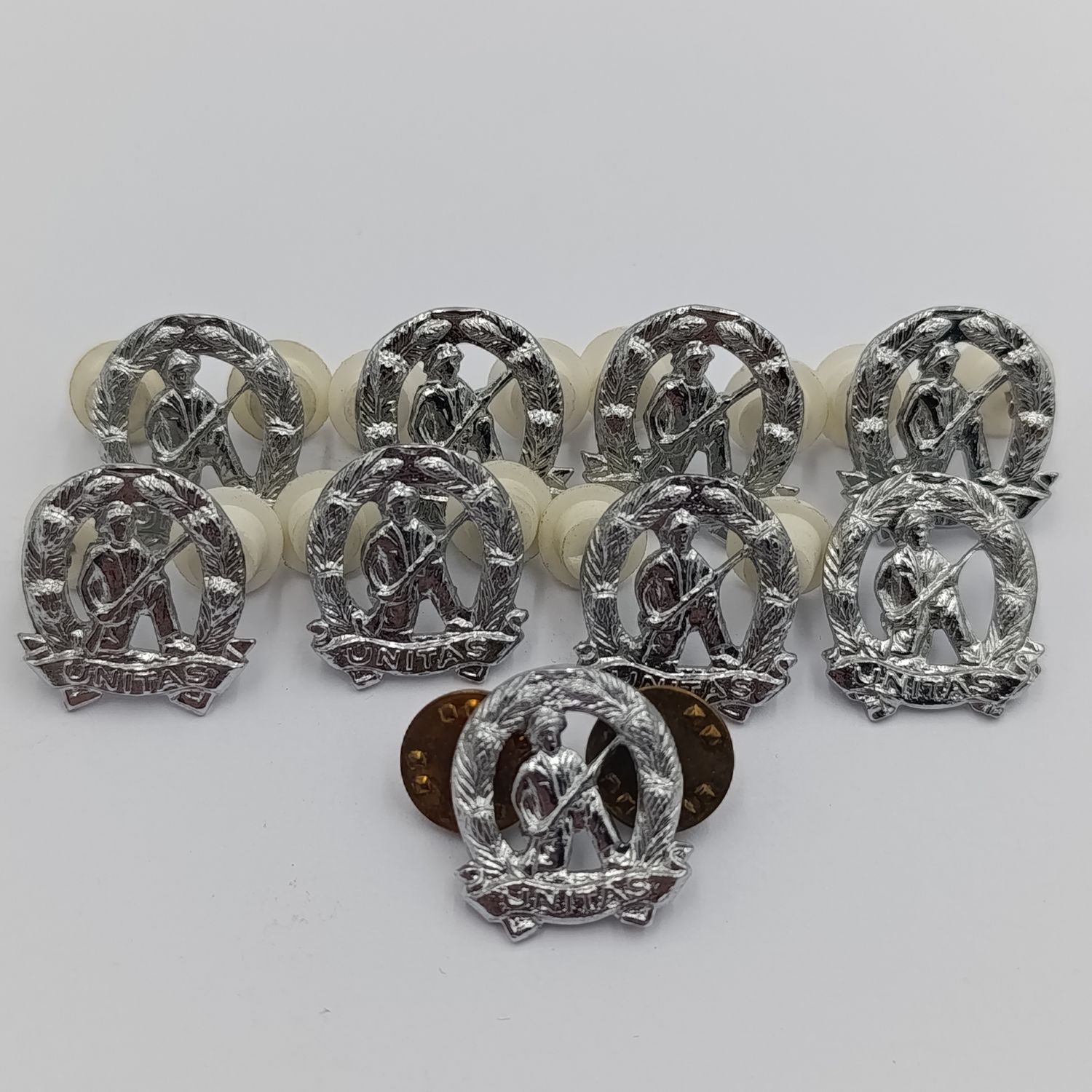Lot of 9 SA Army Commando mess dress collar badges - right hand side