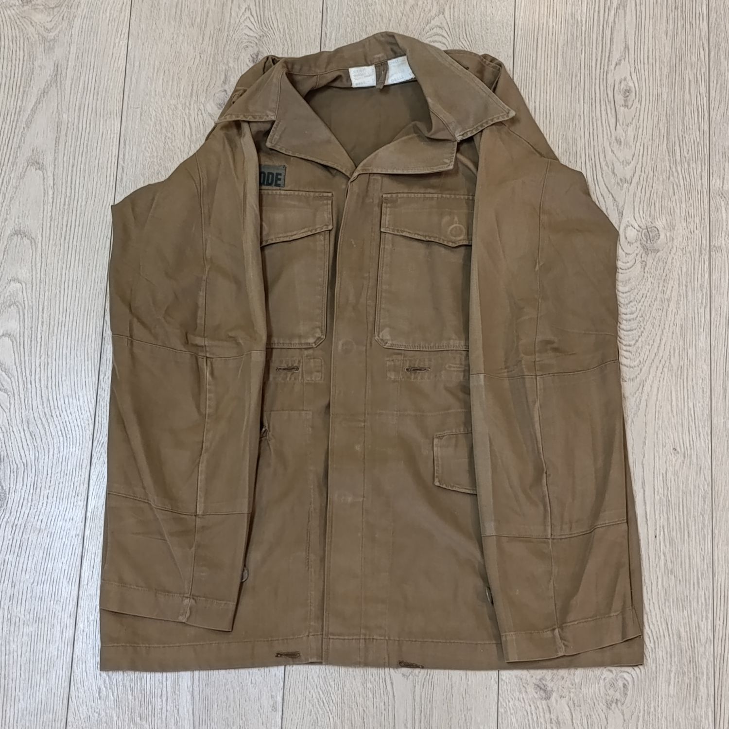 SADF Nutria bush jacket with Rode name tag - size medium - full back length 82cm, armpit to armpit 57.5cm &amp; waist 133cm