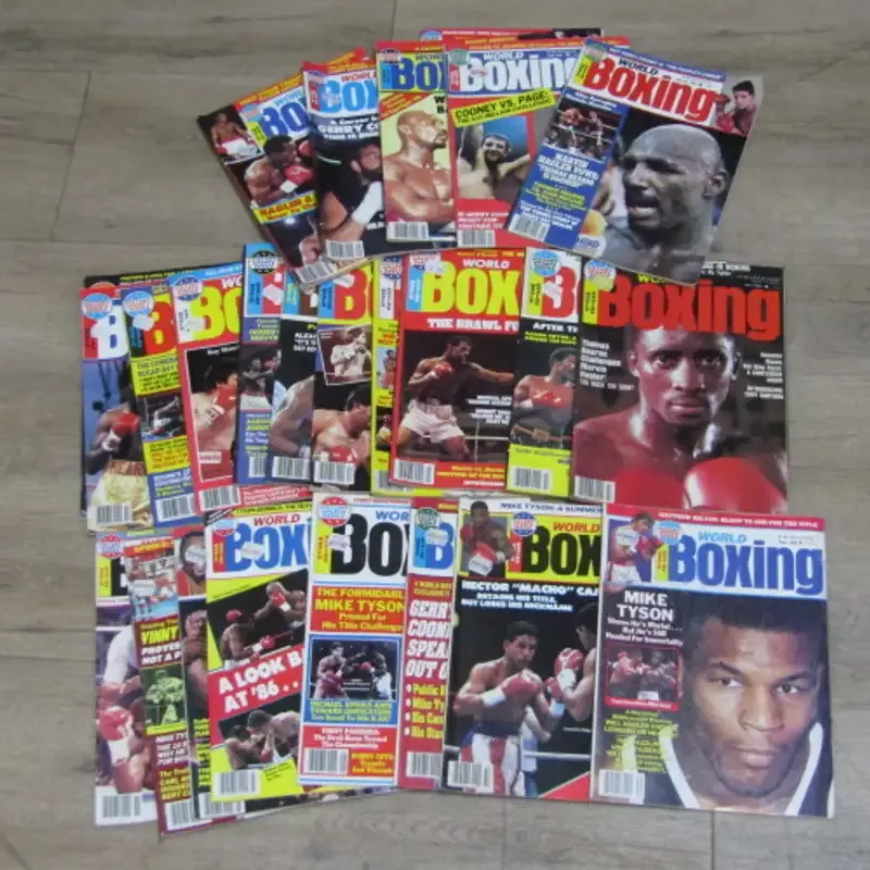 Lot of 25 World Boxing magazines dated between July 1982 to November 1987
