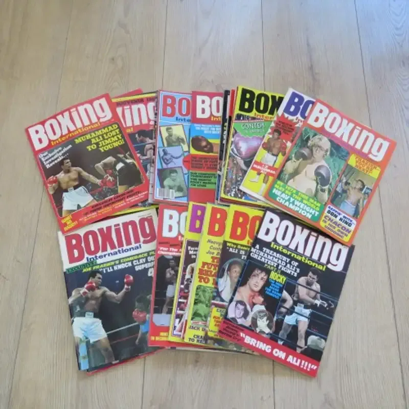 Lot of 28 Boxing International magazines dated between 1975 and 1977