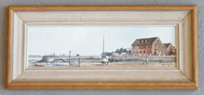 Raymond Savage oil on board painting - Size with frame 22 x 43 cm Size without frame 8,5 x 29,5 cm