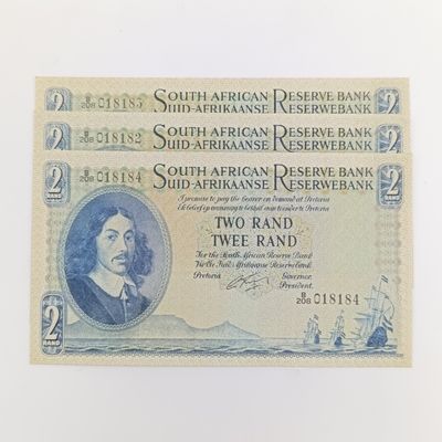 Lot of 3 Rissik R2 banknotes - uncirculated with consecutive numbers