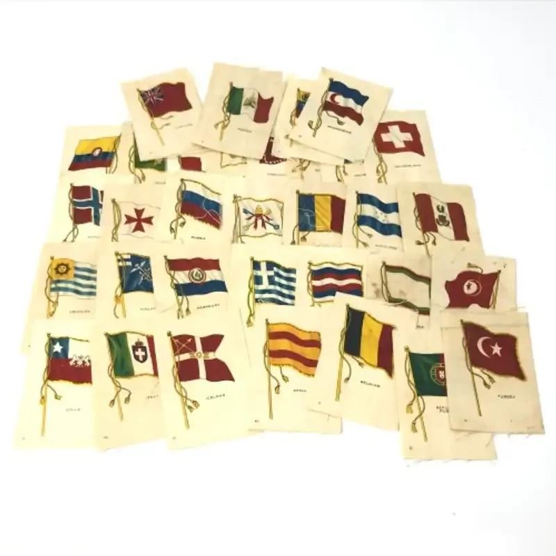 Lot of 35 Flags of all Nations silk cigarette cards