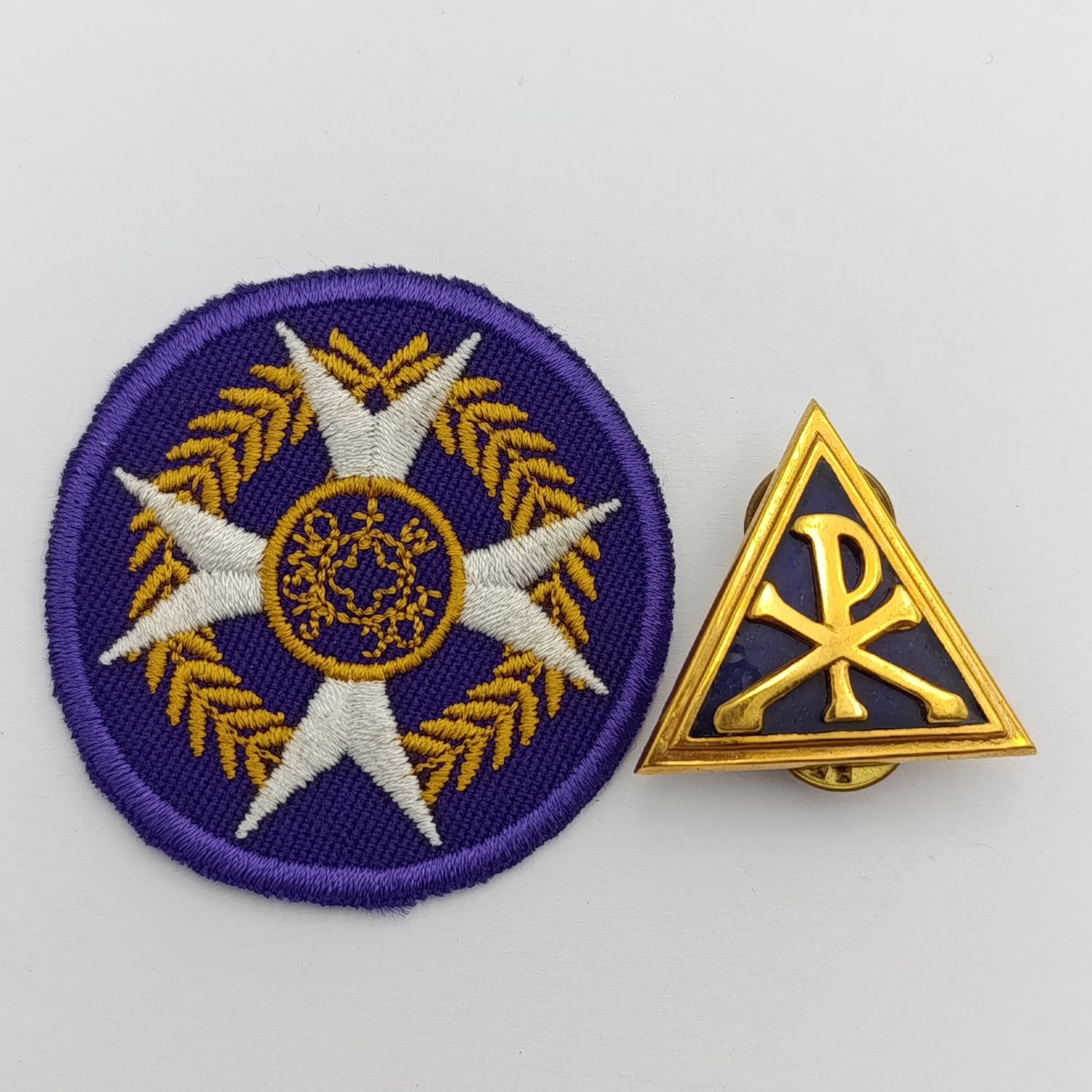 SA Army chaplain cloth and collar badge