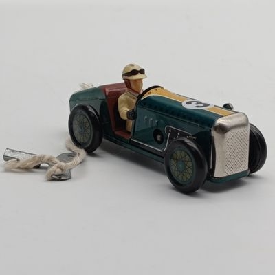 Vintage St John tinplate mechanical race car toy