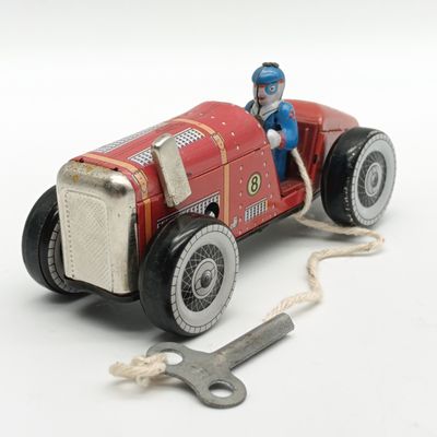 Vintage China MS447 mechanical tinplate racing toy car