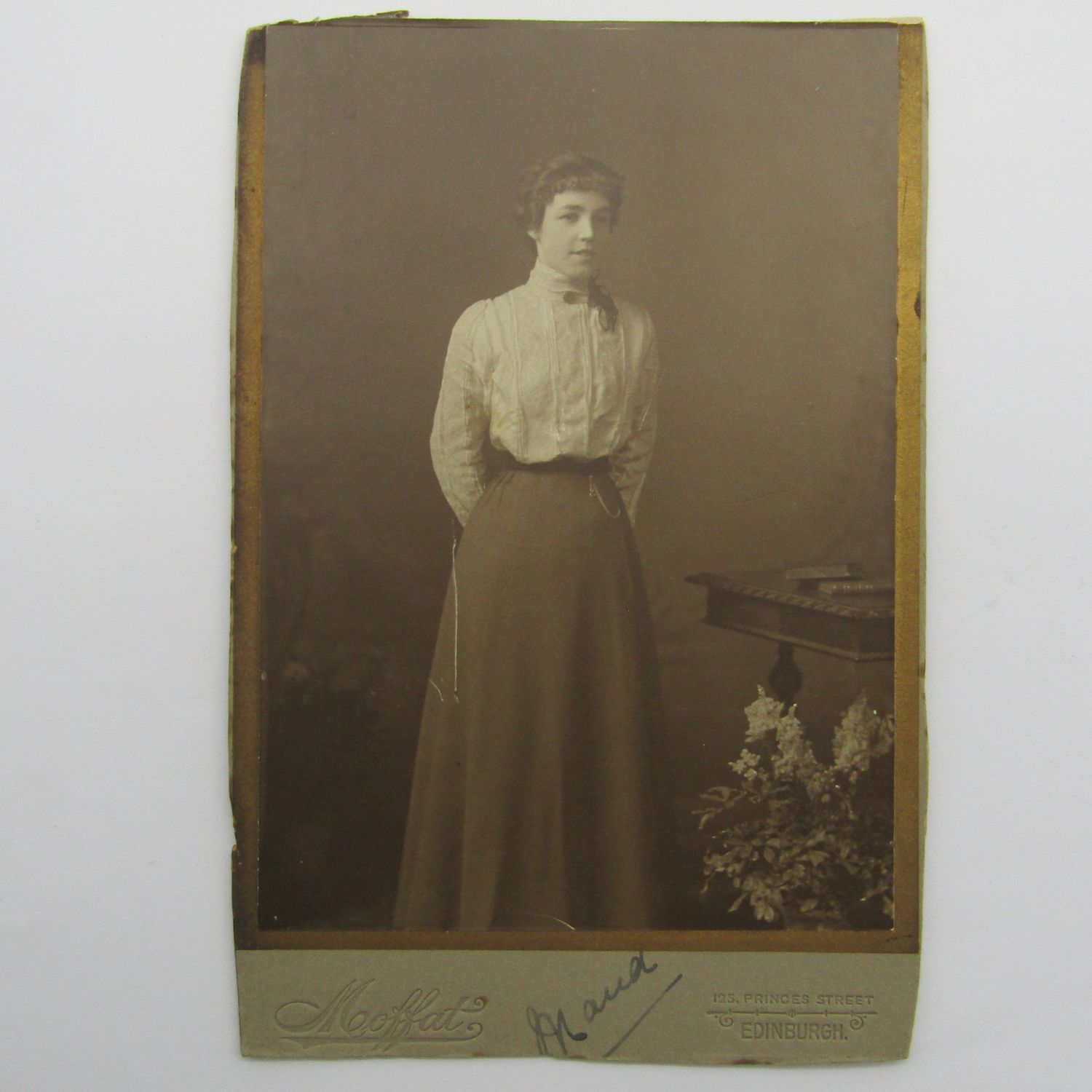 Photo taken in the 1800&#39;s by Moffat, Edinburgh and inscribed &quot;Maud&quot;