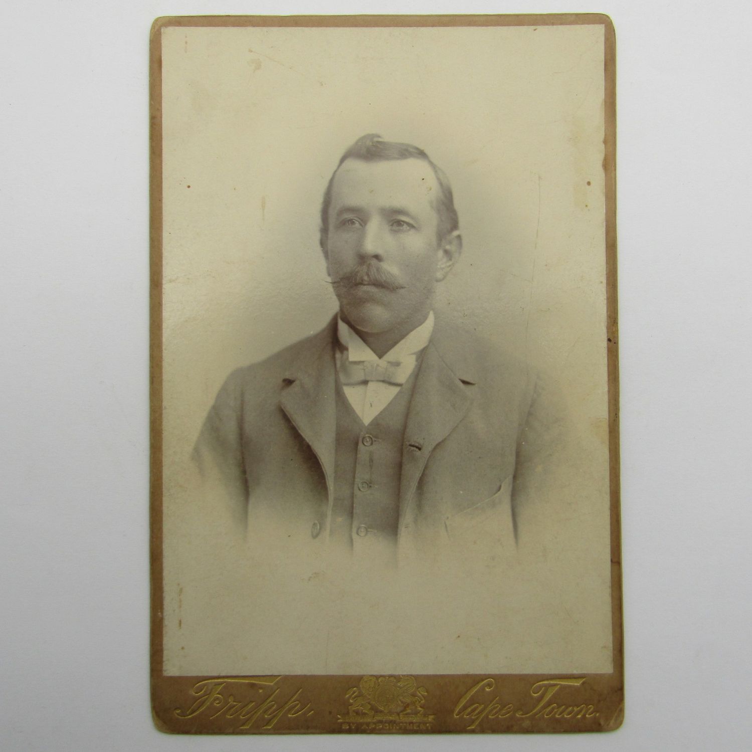 Antique photo of unidentified gentleman taken by Fripp in Cape Town, circa late 1800&#39;s