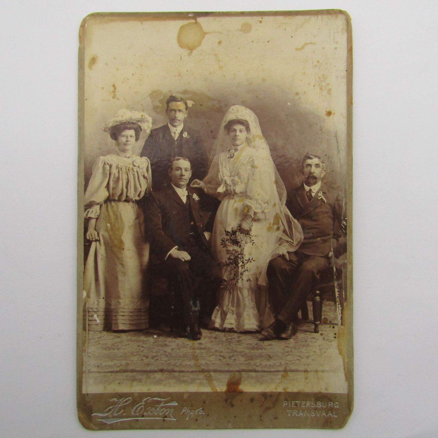 Antique photo late 1800&#39;s taken at Pietersburg, Transvaal of married couple