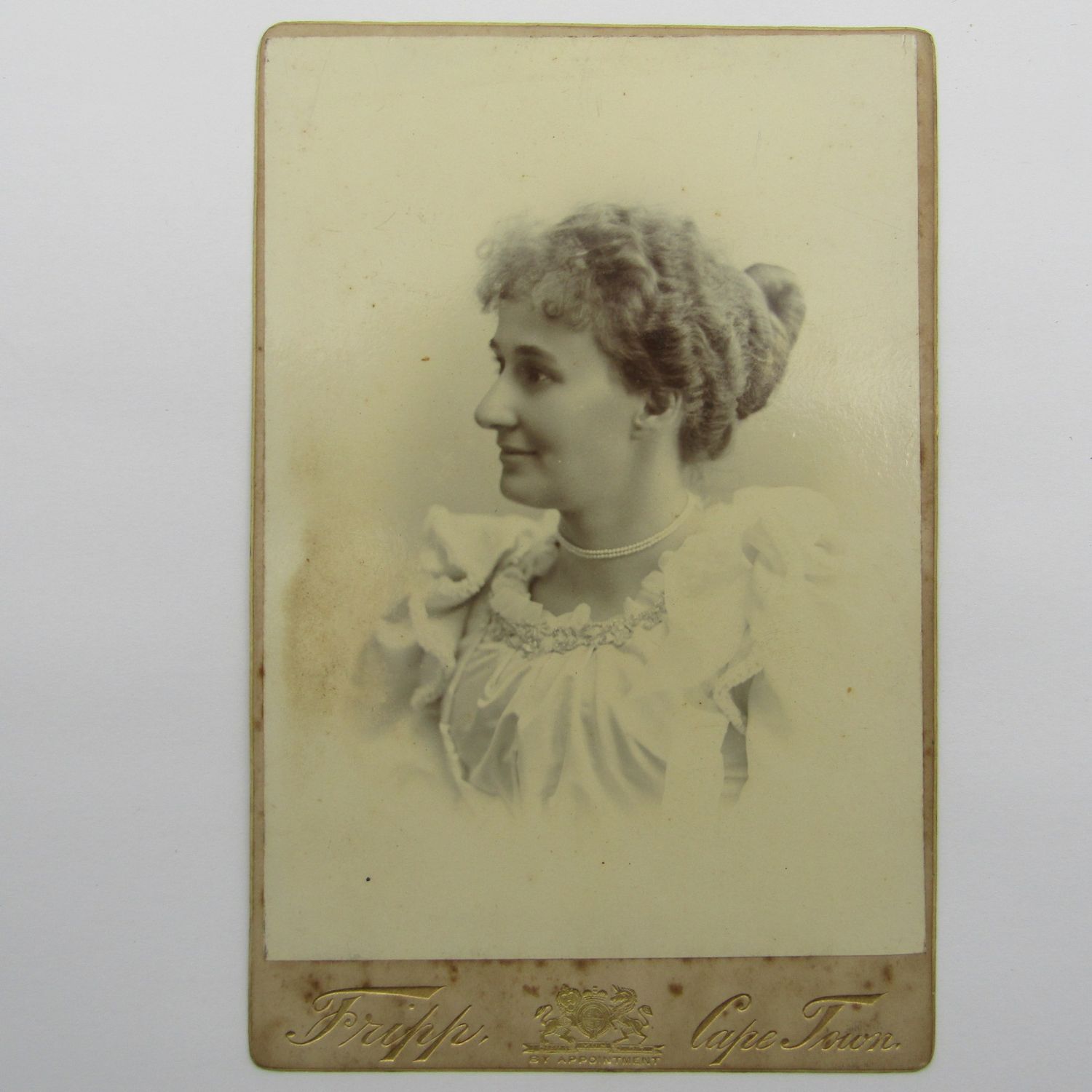 Antique photo of lady by Fripp in Cape Town