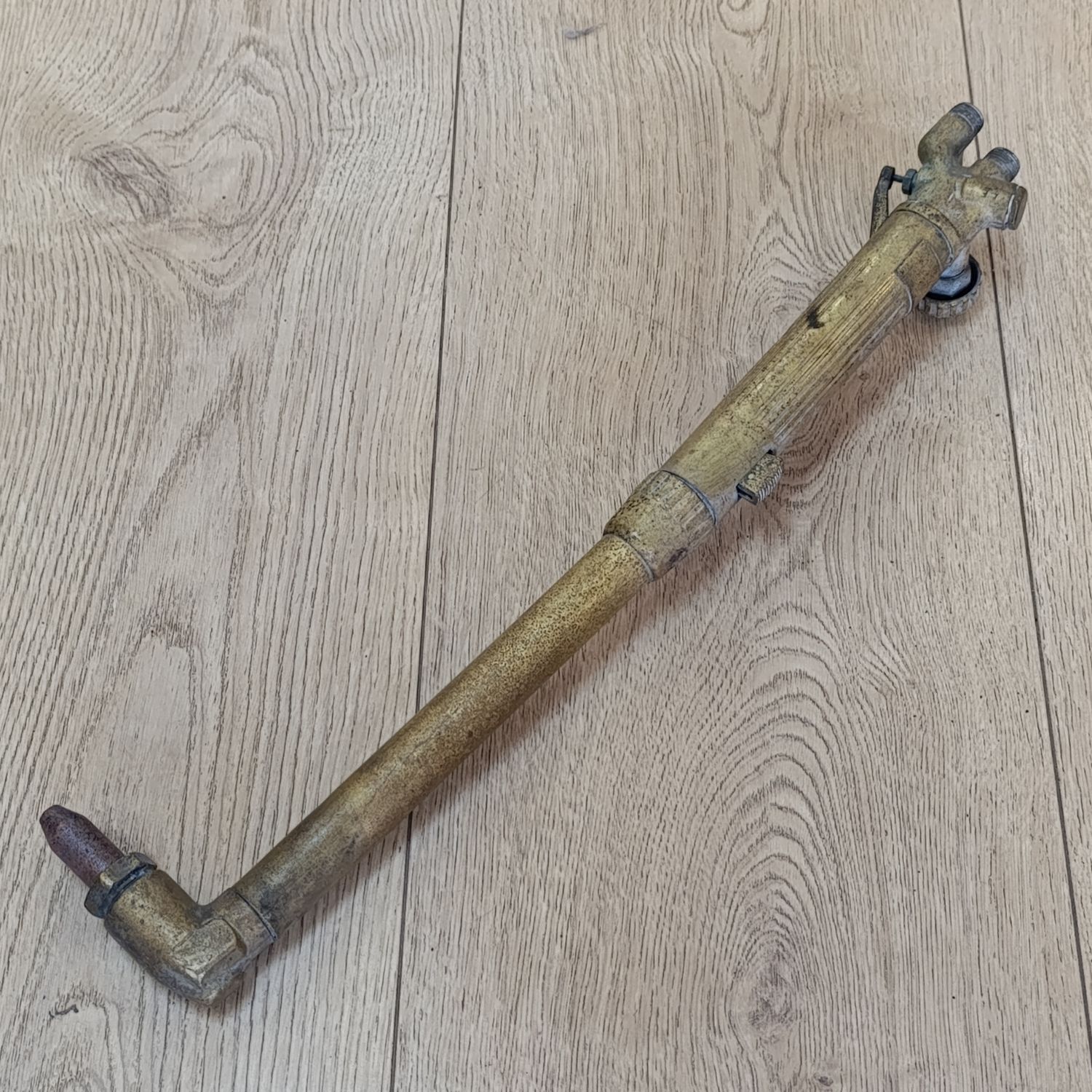 Antique brass cutting torch attachment