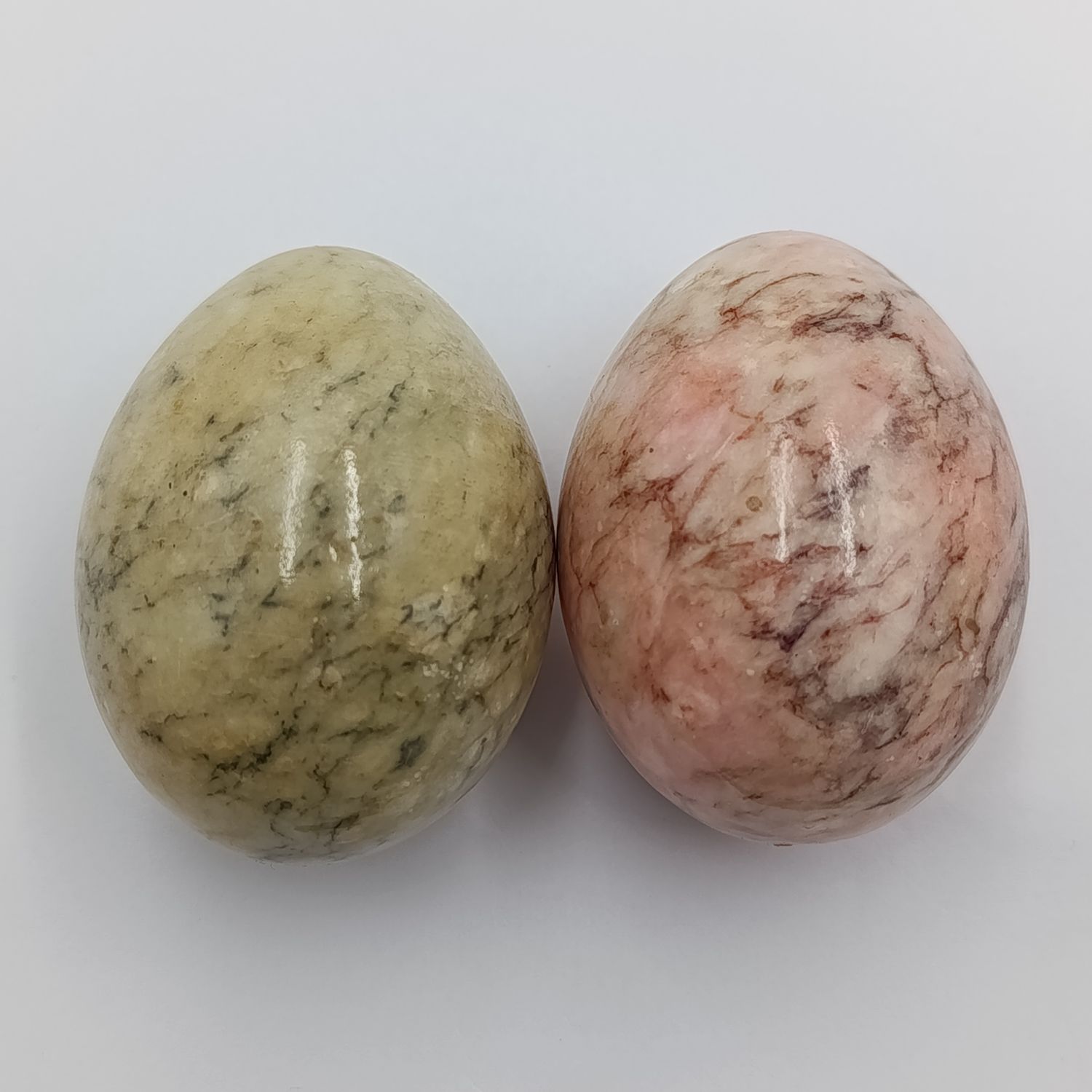 Pair of vintage Alabaster stone eggs