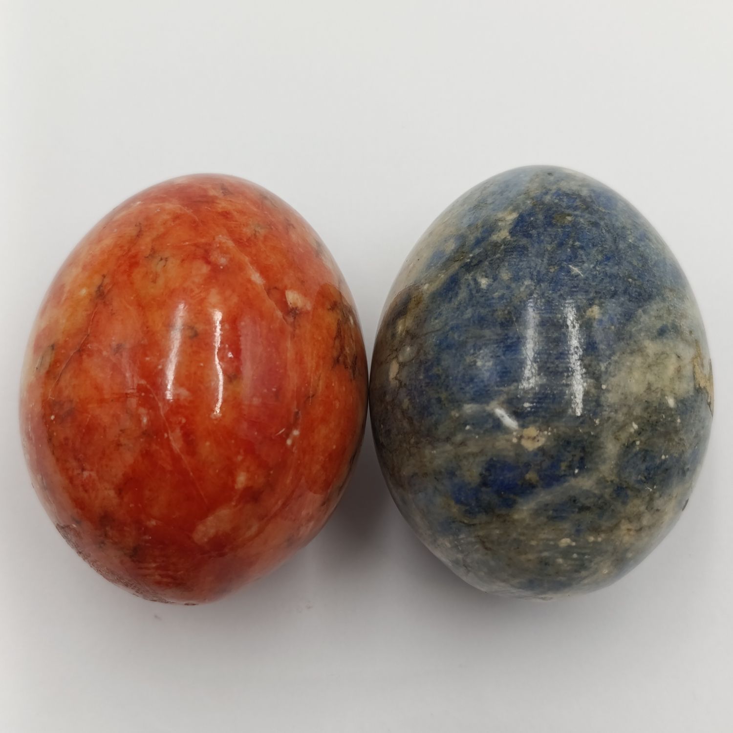 Pair of vintage Alabaster stone eggs