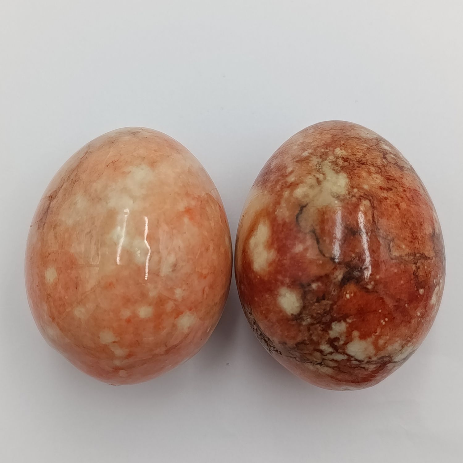 Pair of vintage Alabaster stone eggs