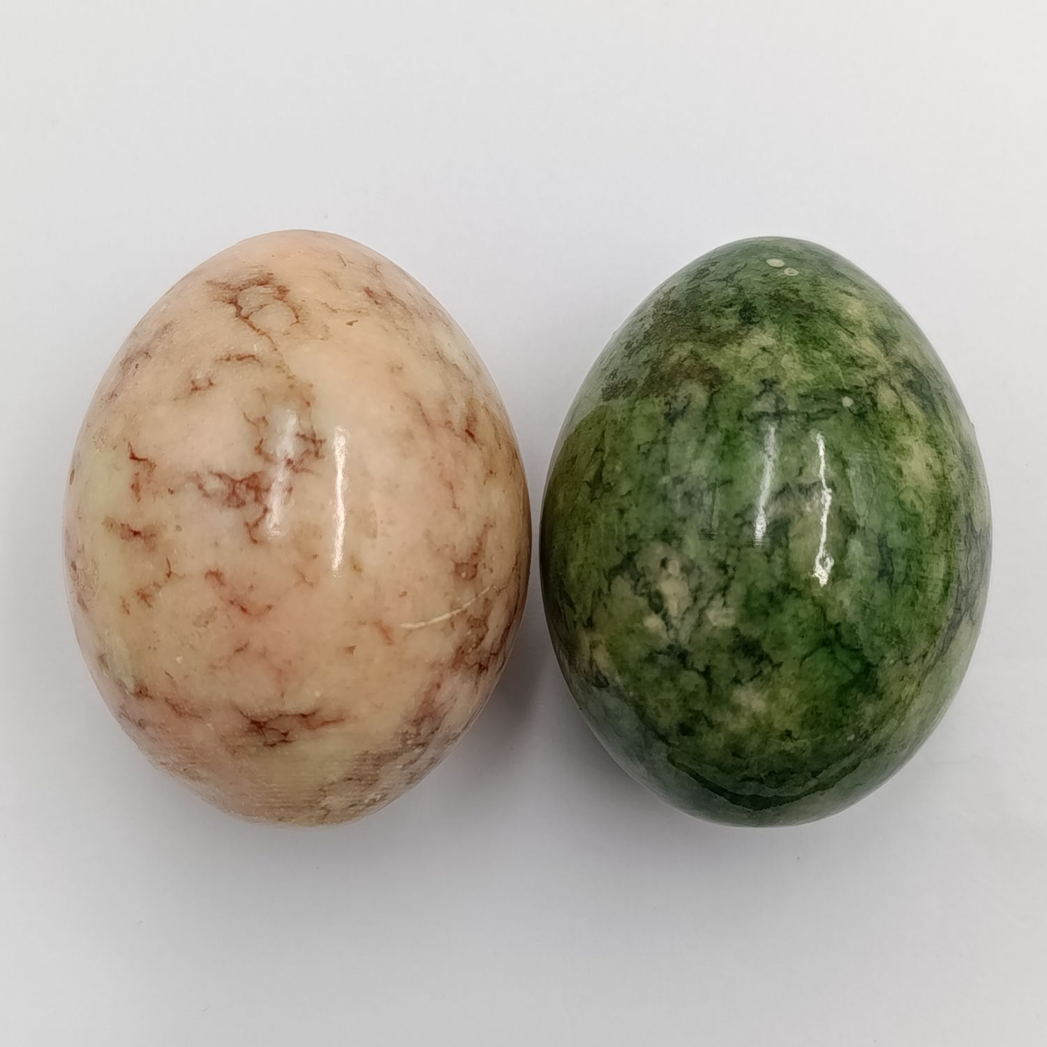 Pair of vintage Alabaster stone eggs