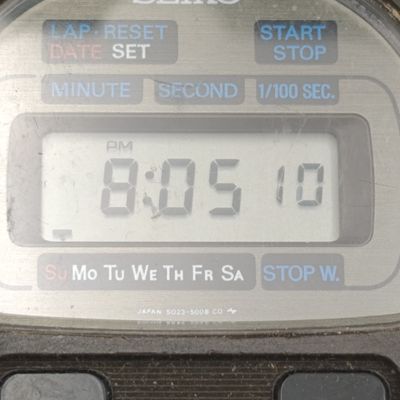 Seiko digital quartz stopwatch 5023-5000 - working - in case