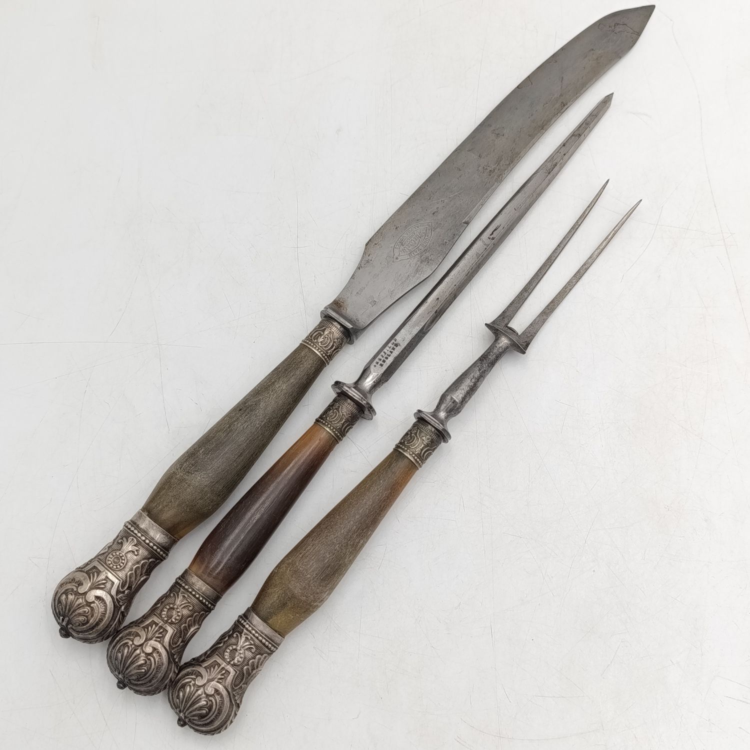 John Wait England late 1800&#39;s cutlery set with bone handles