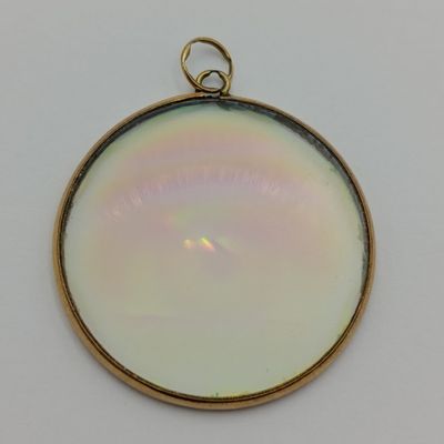 Vintage Hologram eye pendant with 9kt Gold surround